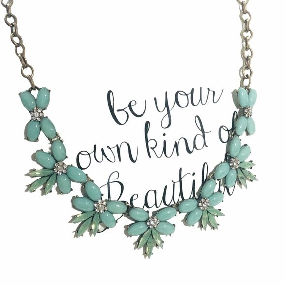 J.CREW Jewelry - New J. Crew Style Rhinestone Goldtone Faux Jade Green Cluster Necklace